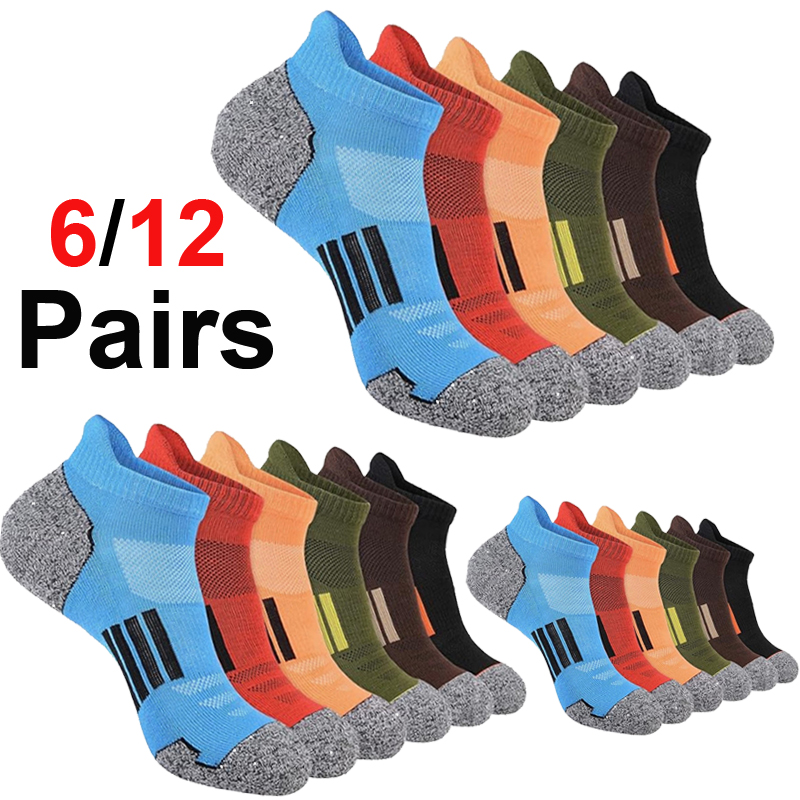 Socks Ankle Men - 6/12 Pairs Men Vibrant Multicolor Stripe