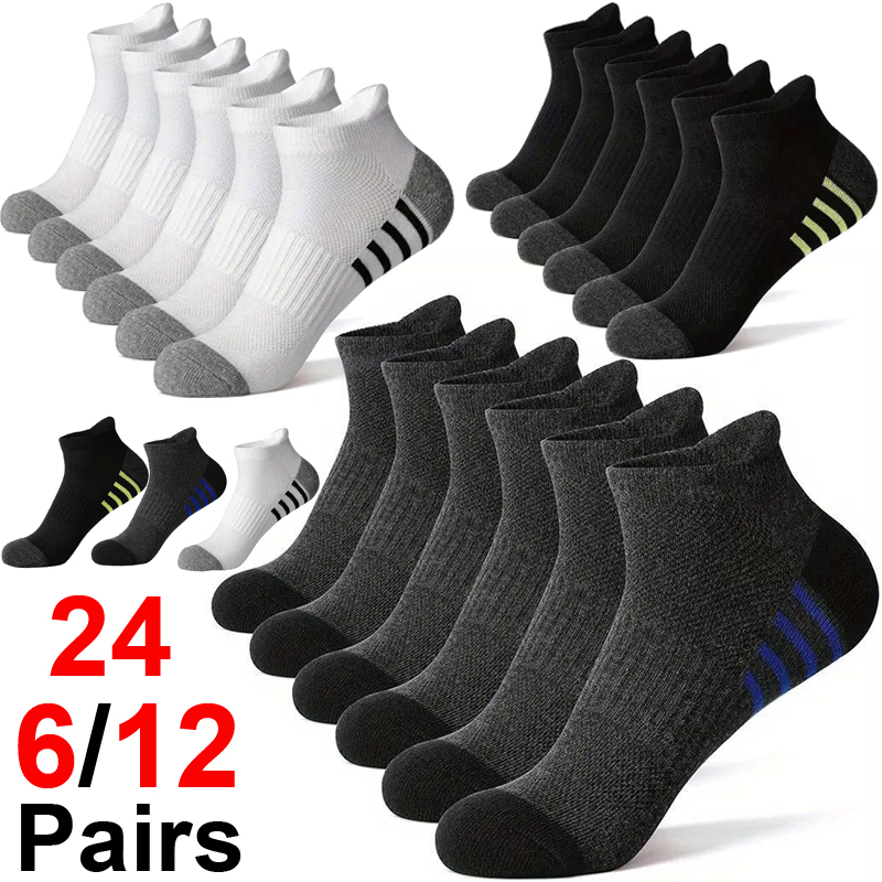 Socks Ankle Men - 12/24Pairs Men's Sports Socks Breathable Comfortable