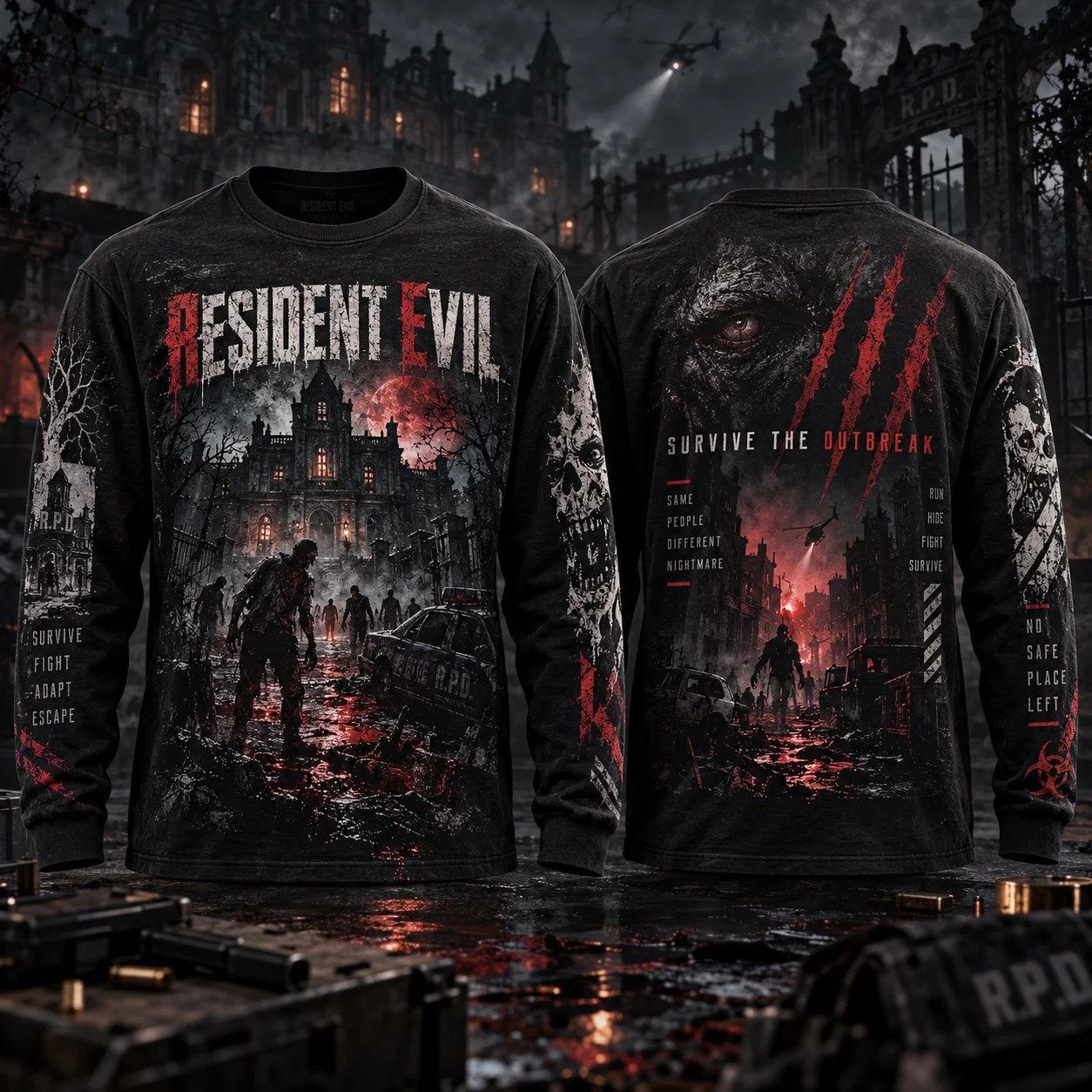 Resident Evil Long Sleeve T Sh - Mens Fashion Summer review and price