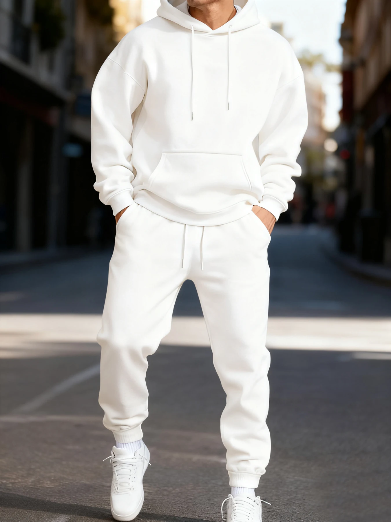 Man's Hoodie Set Winter Solid  - Mens Fashion Clothes review and price