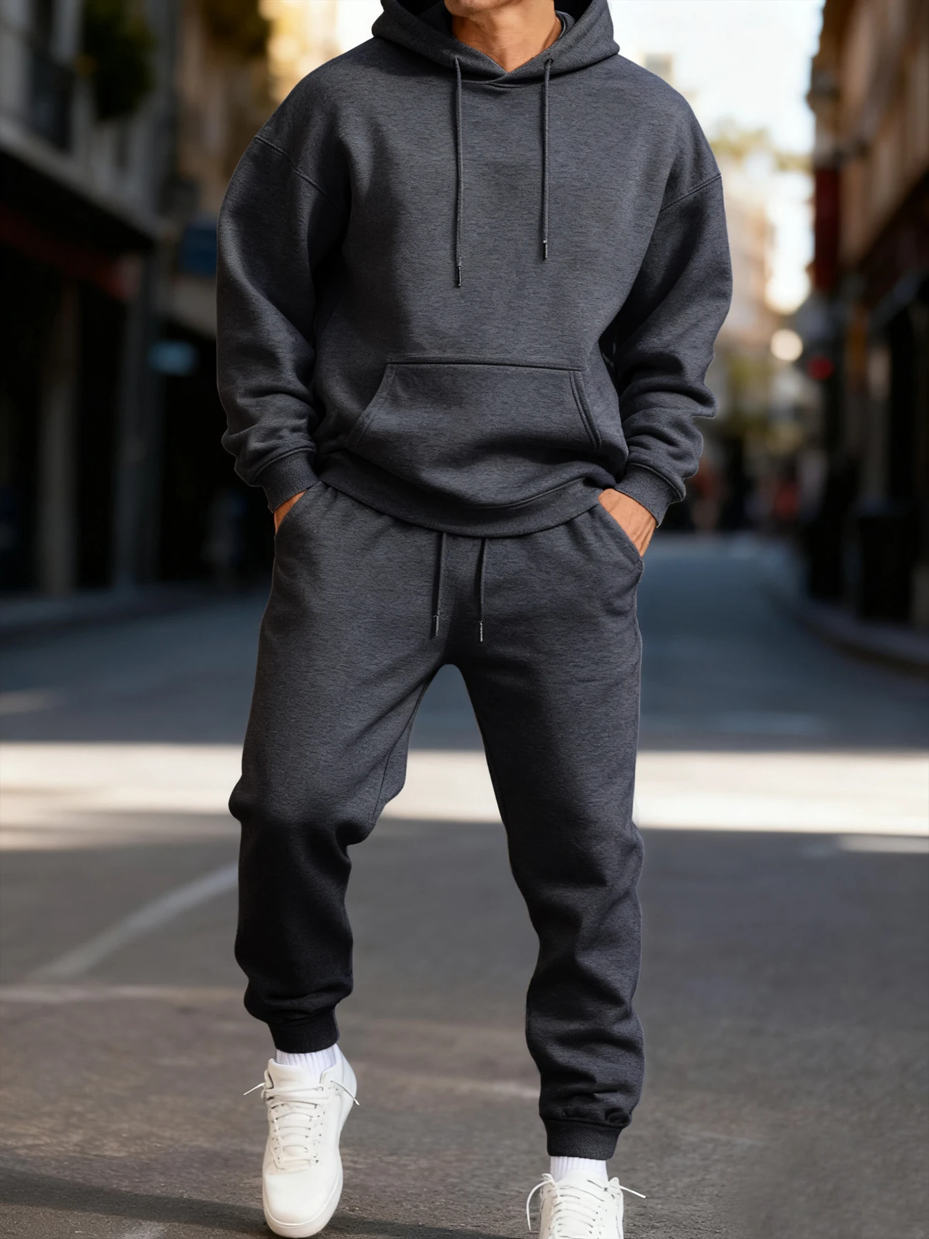 Man's Hoodie Set Winter Solid  - Mens Fashion Clothes review and price