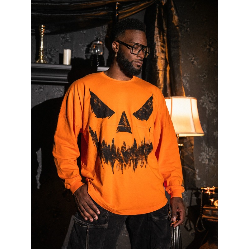 Halloween Pumpkin Ghost Face L - Mens Fashion Summer review and price
