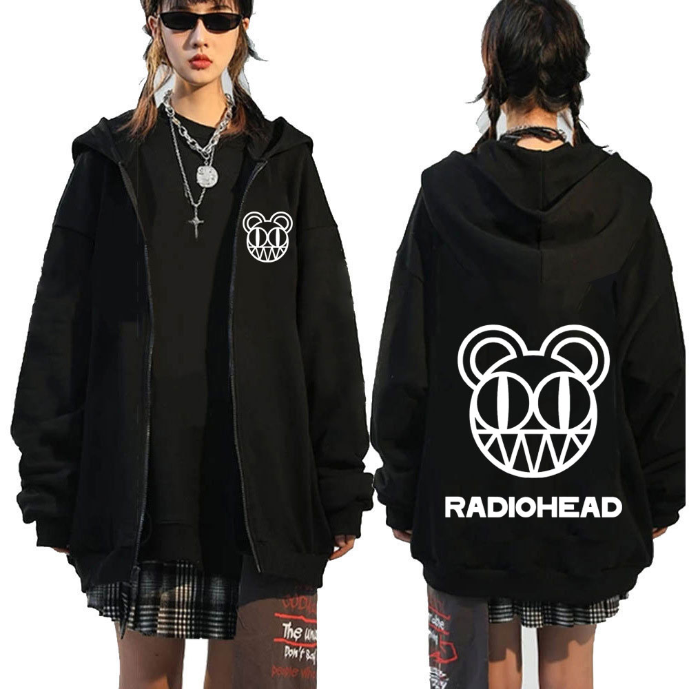 Rock Band Radiohead Logo Zippe - Mens Fashion Zip Up Hoodies review and price