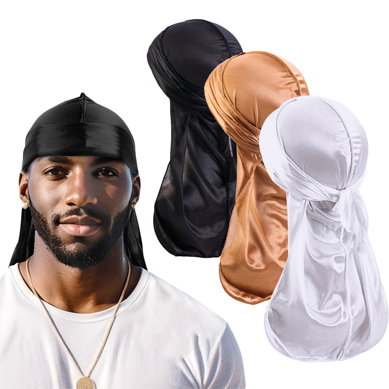 3PCS/LOT Long Durag Silk Satin - Men'S Fashion With Hat review and price