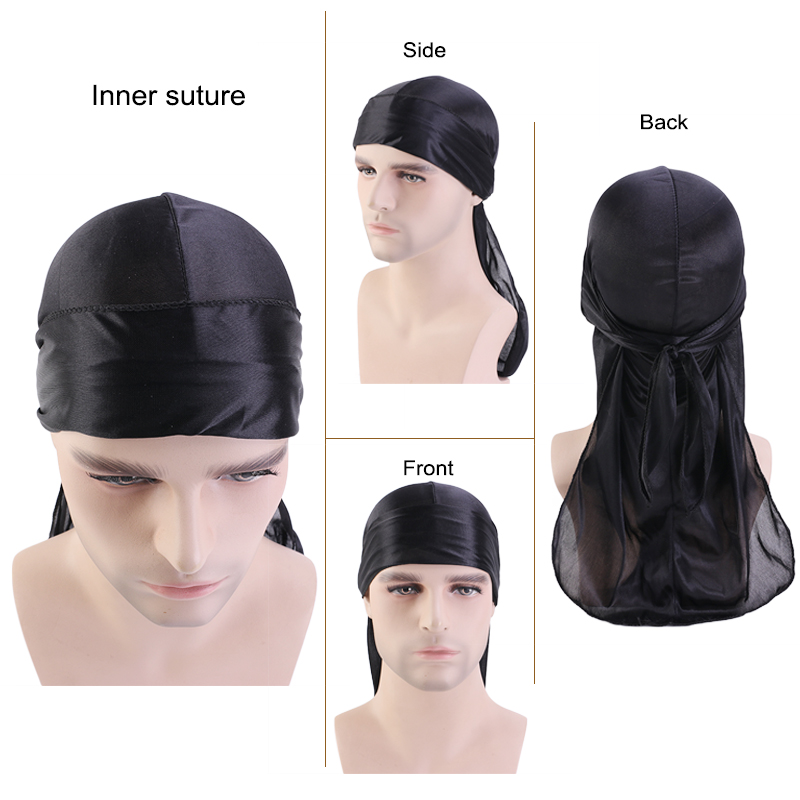 3PCS/LOT Long Durag Silk Satin - Men'S Fashion With Hat review and price