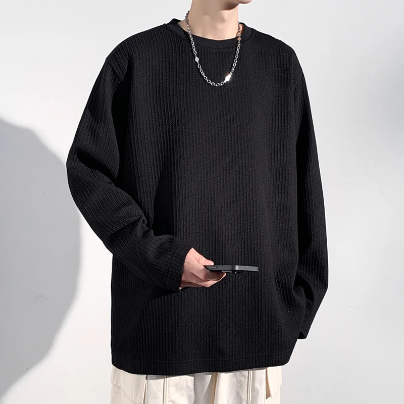 Men Ribbed Knit Crew Neck Long - Men'S Fashion T Shirts review and price