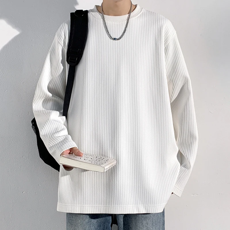 Men Ribbed Knit Crew Neck Long - Men'S Fashion T Shirts review and price