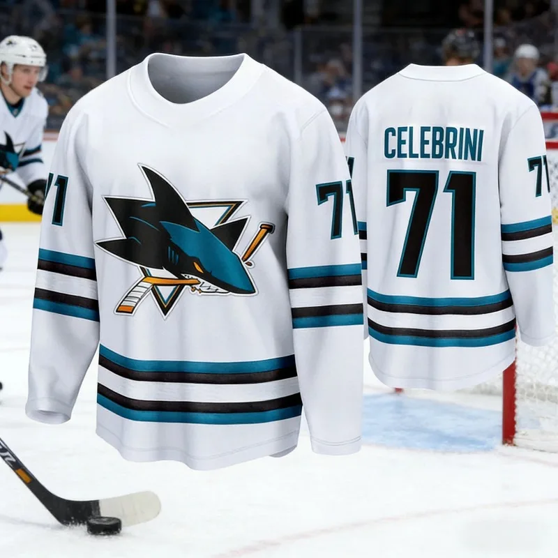 San Jose Sharks Celebrini #71  - Mens Fashion Summer review and price